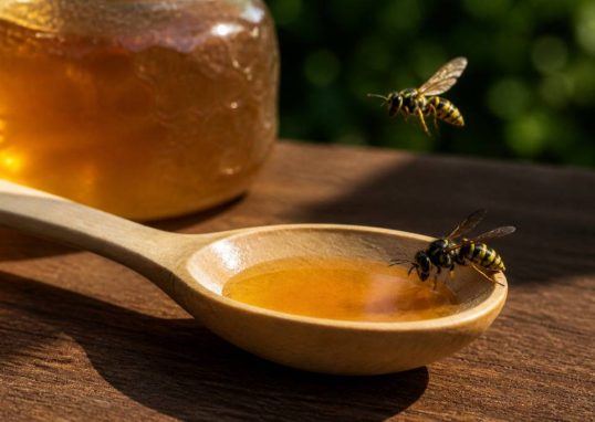 Pourquoi utiliser une cuillère en bois pour le miel face aux frelons et aux guêpes