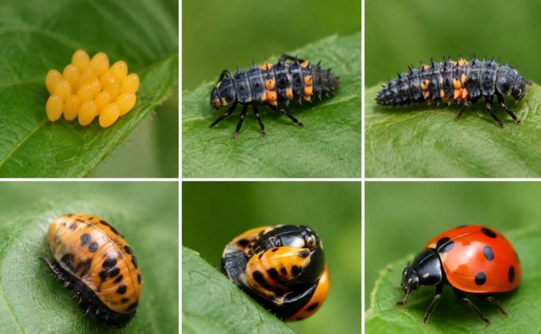 Larves de coccinelles photos : reconnaître les différentes étapes de leur développement