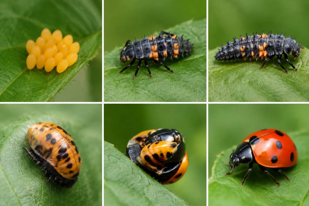 Larves de coccinelles photos : reconnaître les différentes étapes de leur développement